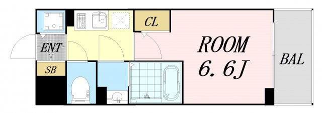 エスリードレジデンス大阪本町 仲介手数料無料の間取り
