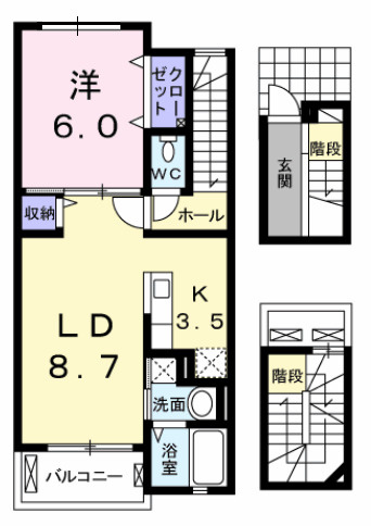 アンセスター松降　Ａの間取り|間取図