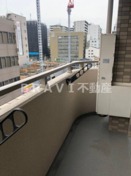 ラムール谷町　BRAVI不動産のバルコニー|【ラムール谷町】外からの目が気にならないバルコニーで洗濯物が干せます