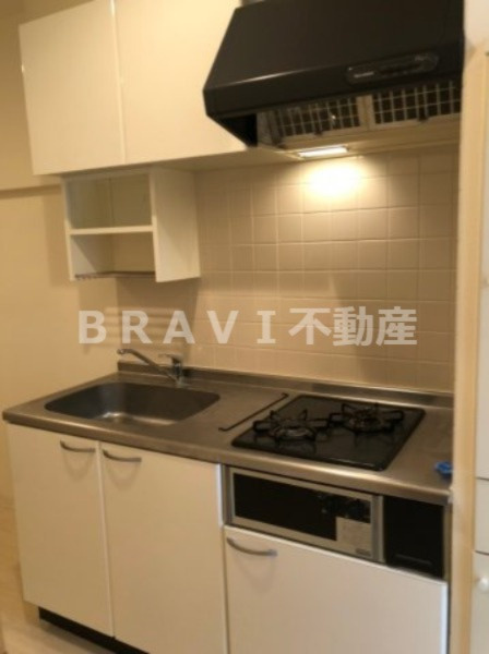 ラムール谷町　BRAVI不動産のキッチン|【ラムール谷町】2口ガスコンロキッチンです