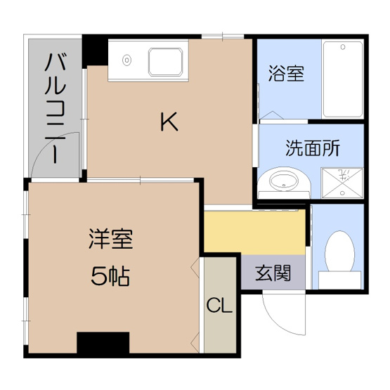 【間取り】 | 美章園メゾン寿 | 美章園メゾン寿　1K