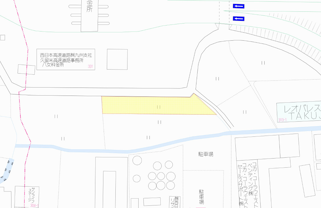 八女市室岡土地の地図