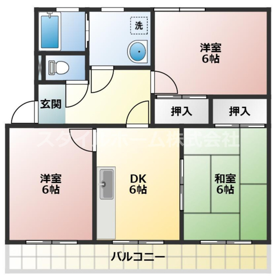 【間取り】 | シティ・ナカヤマB棟 | 使いやすい間取りです。
