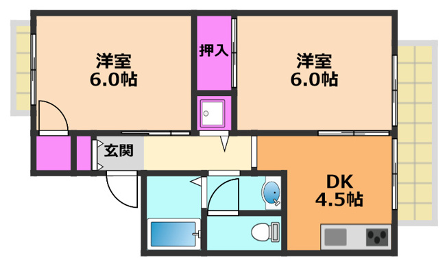 【間取り】 | プチハイム高西