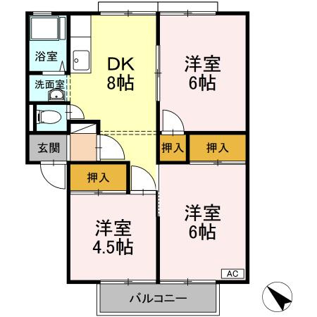 サンフェリカ茶畑Bの間取り