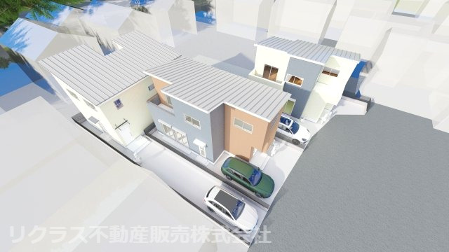 売土地　西宮市南甲子園２丁目　全3区画の外観パース|全3区画鳥瞰図です