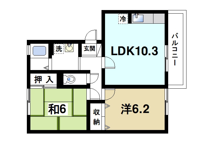 セジュールN IIの間取り|2LDKのお部屋です