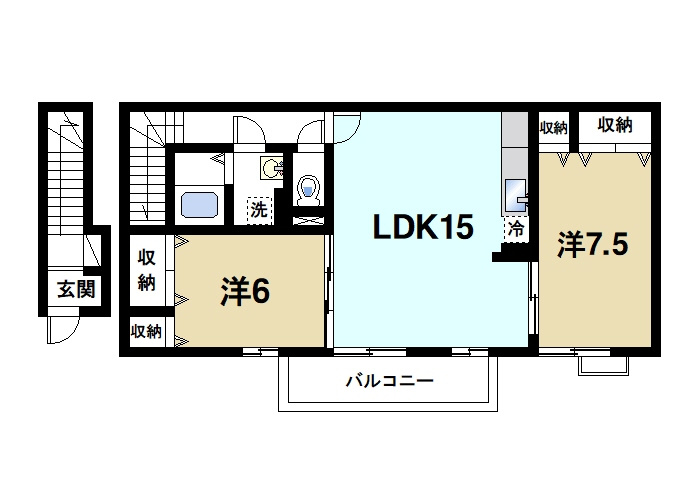 クレールボナールの間取り|2LDKの間取り