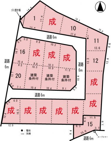 各務原市鵜沼西町１丁目　１2区画の土地図