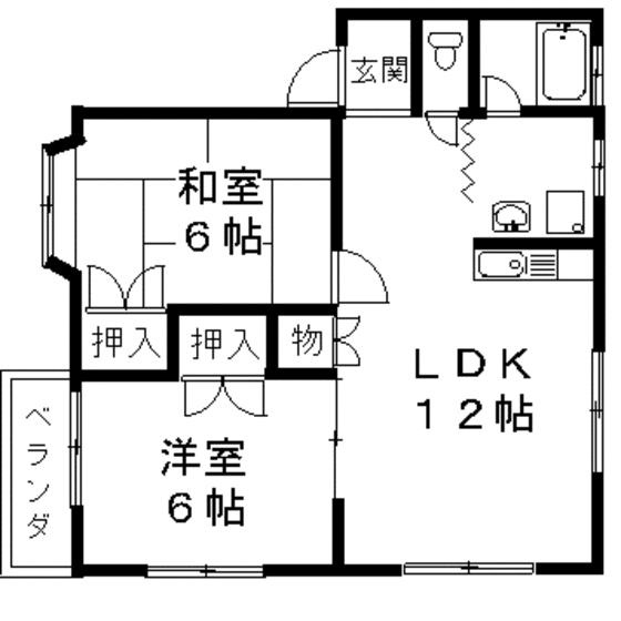岐阜市琴塚２丁目のアパートの間取り