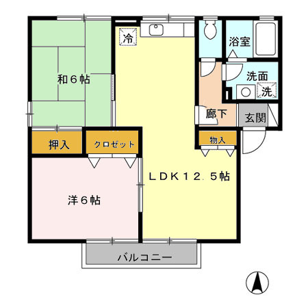 【間取り】 | エルマナ犬丸A