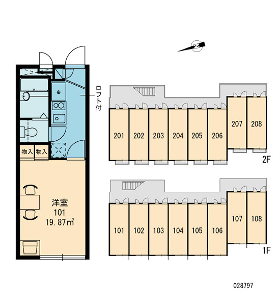  レオパレス外環富田林の区画図