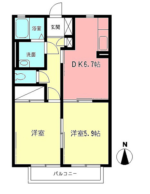 リバーパークBの間取り