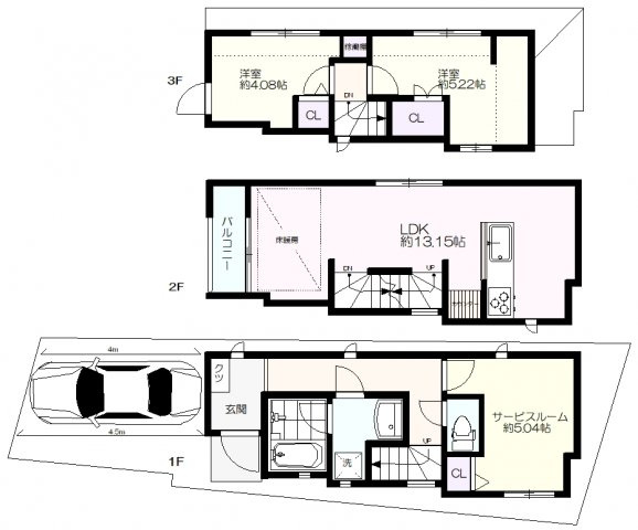 大田区上池台４丁目の一戸建ての間取り