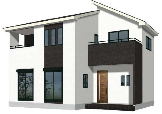 高崎市新町第6（全3棟）2号棟の外観パース|2号棟