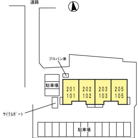アジュールブルーの駐車場