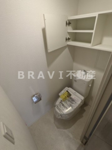 セファ上本町 BRAVI不動産のトイレ|【セファ上本町】棚のあるトイレ