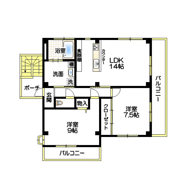 マンション北川の間取り