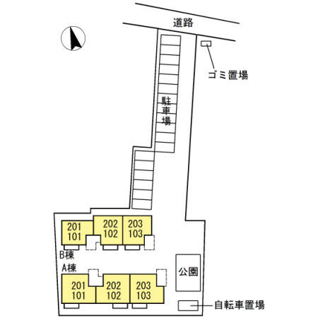 セジュール碧Ａの区画図
