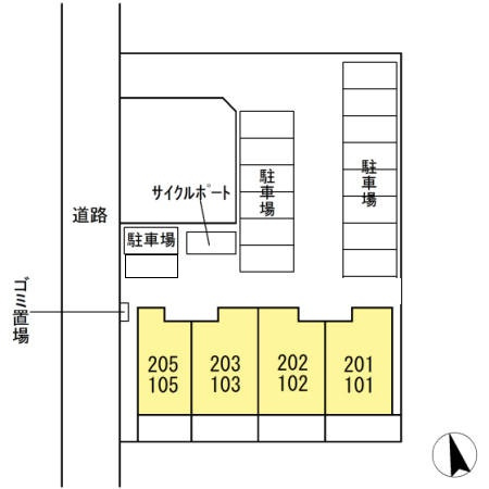 熊本市中央区帯山４丁目のアパートの区画図