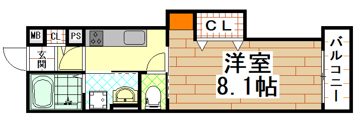 クリエオーレ近江堂 ( 近畿大学 一人暮らし )の間取り