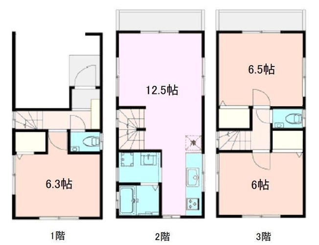 【間取り】 | 杉並区阿佐谷北２丁目 新築戸建 | 間取図：建物面積 70.85㎡ ３LDK