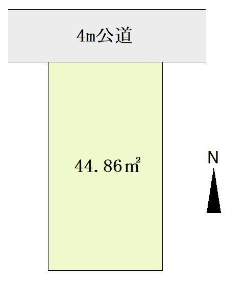 【区画図】 | 杉並区阿佐谷北２丁目 新築戸建 | 区画図：敷地面積 44.86㎡
