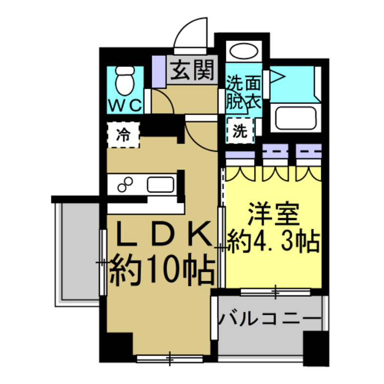 カネヒビルの間取り|※反転間取りになります