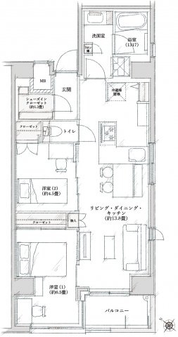 【間取り】 | プライムフィット中目黒 3F | ●3階南東角部屋！日当たり・通風良好！玄関扉交換済み！