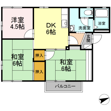 【間取り】 | エスパシオ芝田　B棟