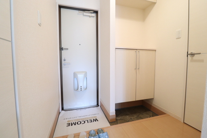 熊本市北区龍田６丁目のアパートの玄関
