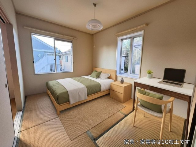 エステ東田の和室|※掲載写真はCGによるバーチャルステージング加工を施したイメージです。家具・家電・小物等は実際には設置されておりません。