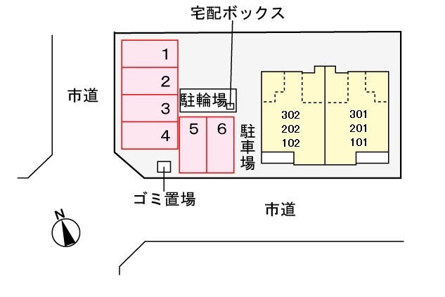 シュロス伏見の駐車場