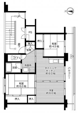 ビレッジハウス南陽2号棟の間取り