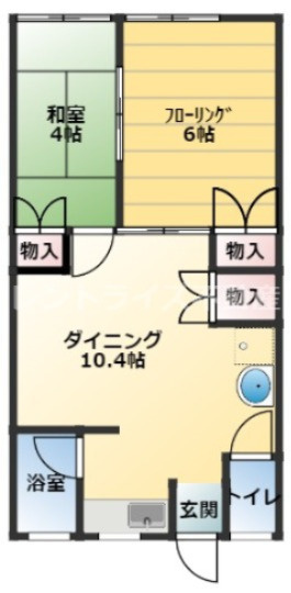一宮市今伊勢町馬寄字桃木原のアパートの間取り