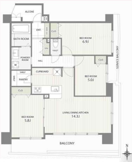 ◆豊中市◆人気の角部屋♪オートロック付き◆ＡＰＡガーデンコート豊中服部◆の画像