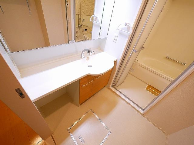 レジデンス天理　弐番館の洗面所|機能的なデザインの洗面台です