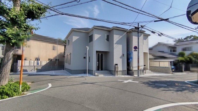 池田市神田４丁目の新築一戸建の前面道路含む現地写真