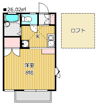 【間取り】 | モンパレスⅡ | 居室は広々８帖あります