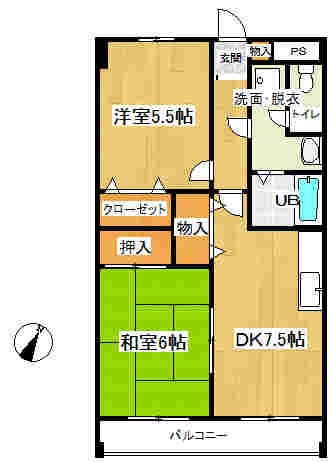 【間取り】 | 吉田ビル | 2DK