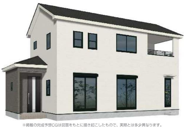 玉村町上茂木（全2棟）1号棟の外観パース|外観パースです