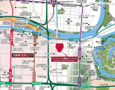 【地図】 | プレサンス天満橋ヴェルエラ