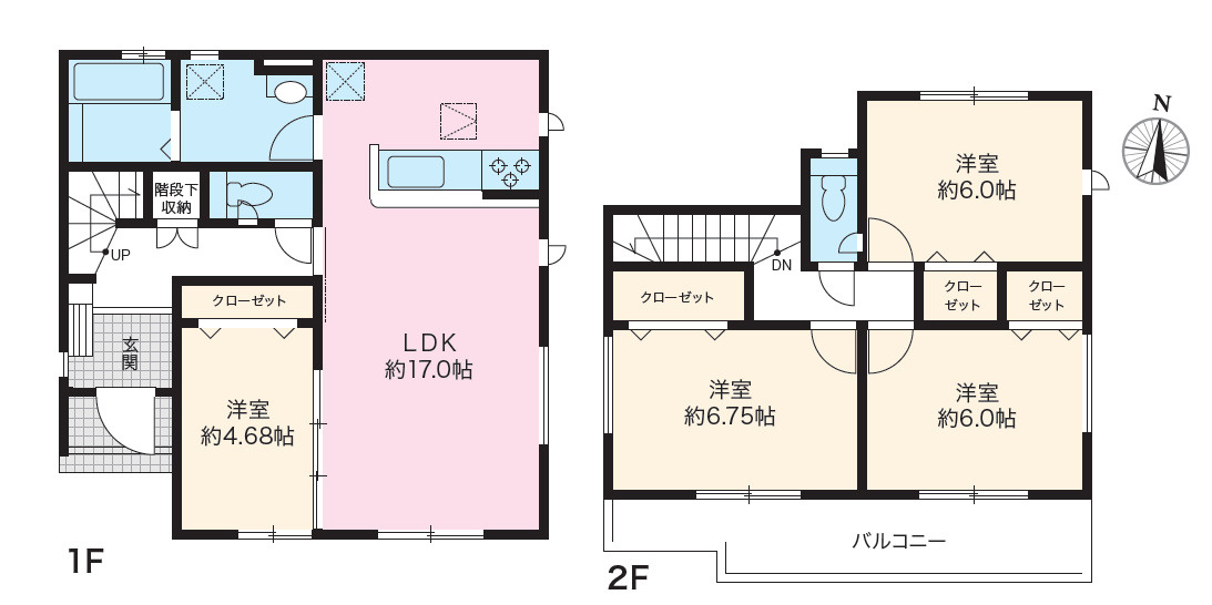 清須市新清洲3棟 全3棟 1号棟＜仲介手数料無料＞清洲小・清洲中　新築一戸建て