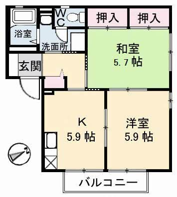 ディアスすぎB棟の間取り