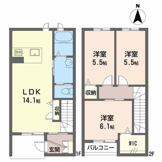 【間取り】 | ブランシェ佐藤　３