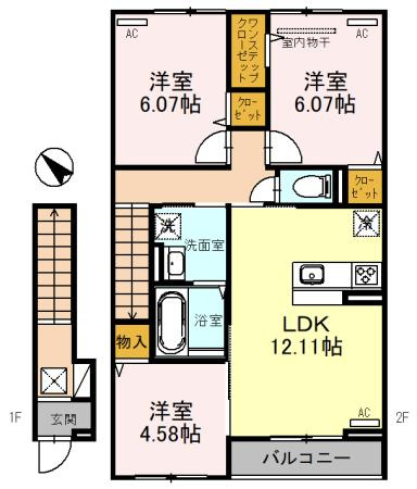 【間取り】 | Newdorf(ﾆｭｰﾄﾞﾙﾌ)弐番館