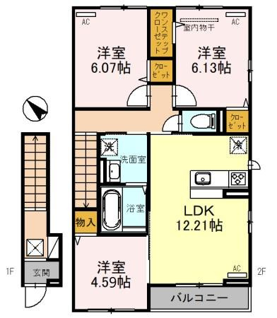 【間取り】 | Newdorf(ﾆｭｰﾄﾞﾙﾌ)弐番館