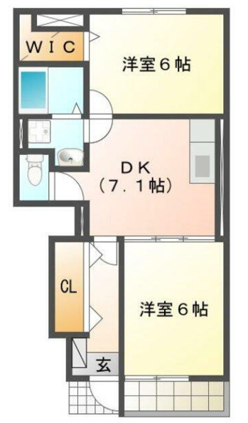 フレシール天伯 B棟の間取り