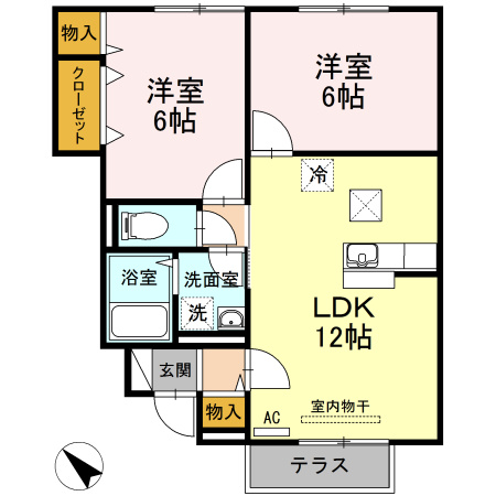 【間取り】 | レジデンス城東 | 2LDKのお部屋です