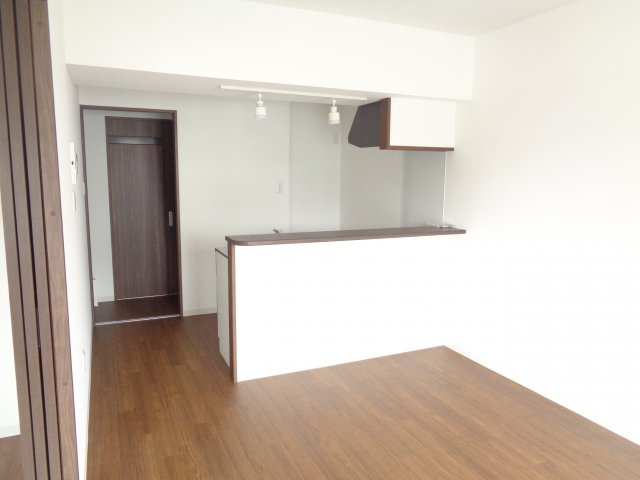 ダウントンの居間・リビング|カウンターキッチン付きの、広々としたリビングです！